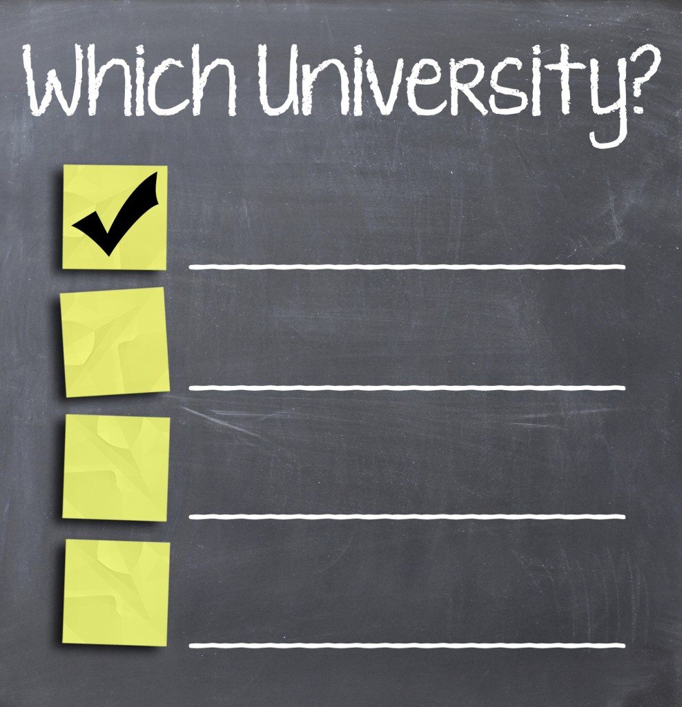Choosing university on blackboard