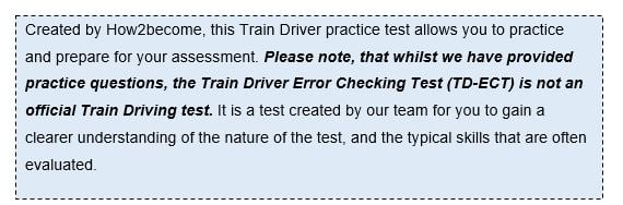 trainee train driver assessment