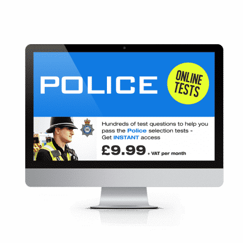 Online Police Officer Testing Suite - £9.99 + vat per month with no minimum term