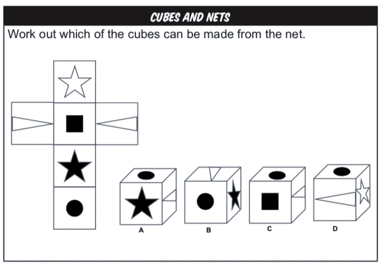 Cubes and Nets practice question example How 2