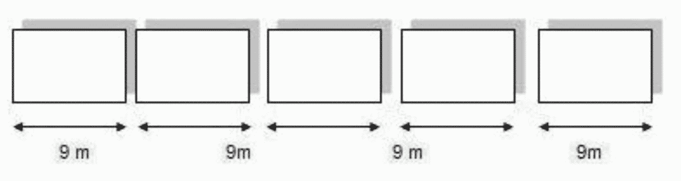 If a 45 m length plank is chopped into 5 equal pieces the calculation ...