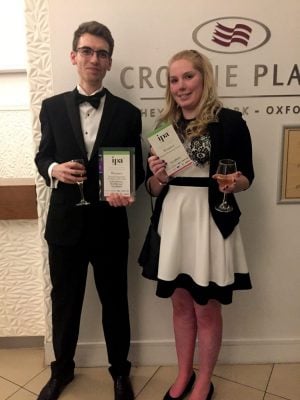 Josh-Brown-Katie-Noakes-Celebrating-How2Becomes-Success-at-the-IPG-Awards