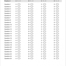 Kent Test 11+ Style Answer Sheets