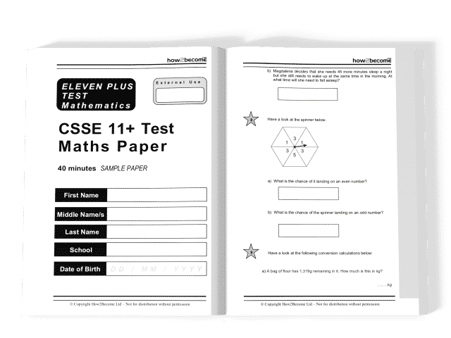 csse 11+ free familiarisation practice papers