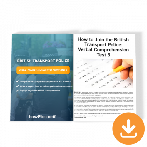 British Transport Police Verbal Comprehension Test Questions 3 Download