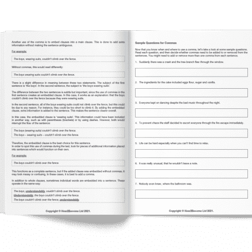 When and How to use commas Sample questions How2Become