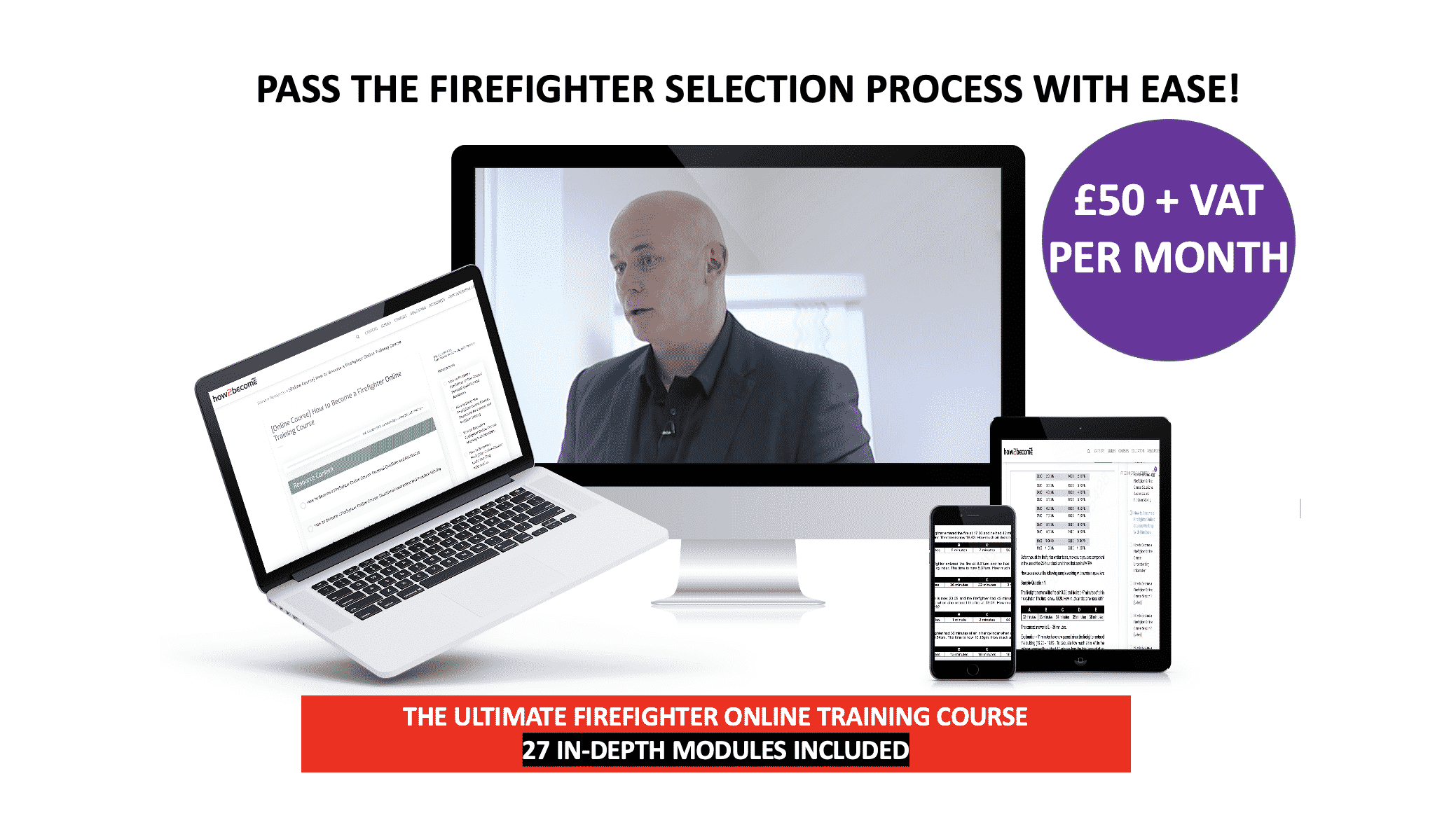 Online firefighter training course £50 per month