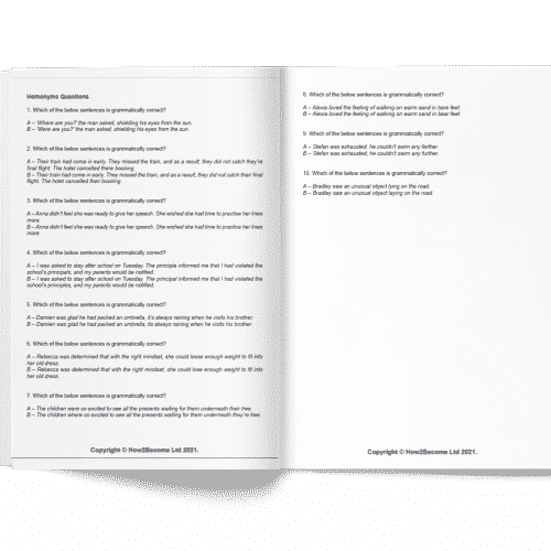 How2Become Homonyms Questions and Answers