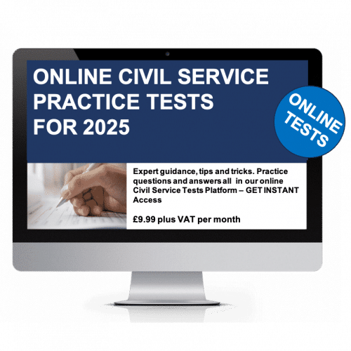 Civil Service Practice Tests Online Platform -  £9.99 + vat per month, with no minimum term