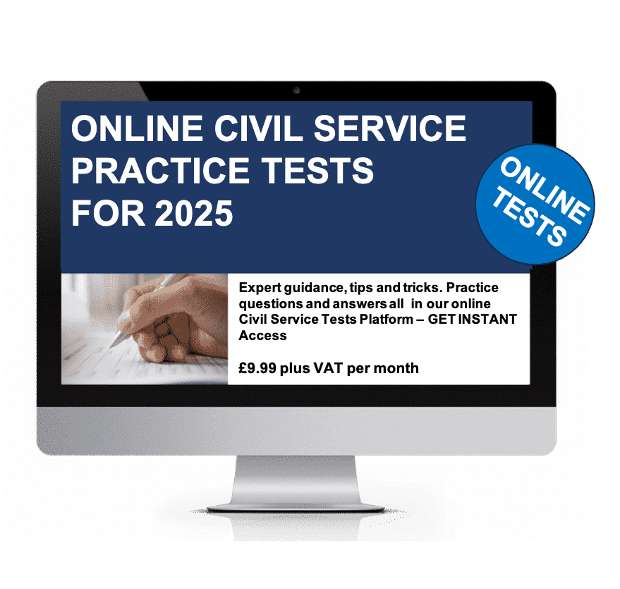 Civil Service Practice Tests Online Platform - £9.99 + vat per month, with no minimum term