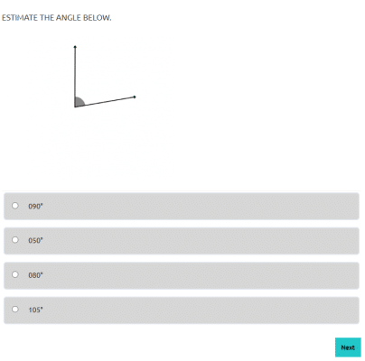 RAF CBAT Angles, Bearing, Degrees Assessment Sample Question